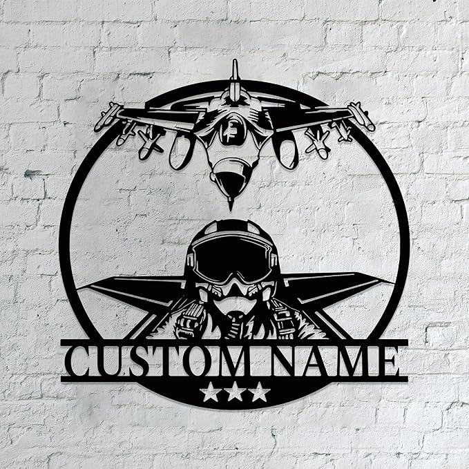 Personalized Metal Airplane Wall Art, Airplane Name Sign, Customized Pilot Name by Unknown