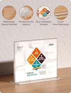 NIUBEE Acrylic Sign Holder 8.5x11 Inches 3 Pack Horizontal, T Shape Double - Image 3