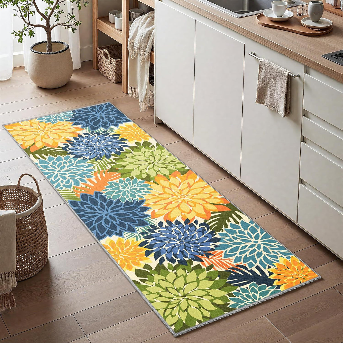 outdoor rug waterproof, washable patio runner rug for shown in use