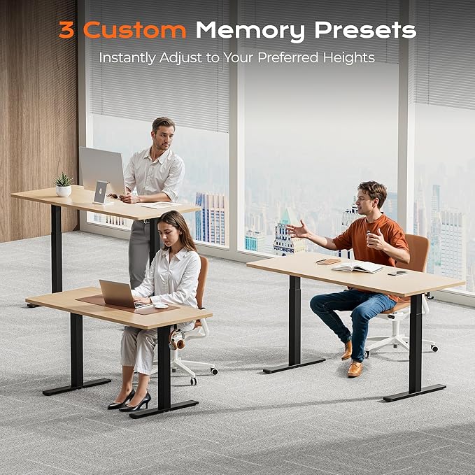 Huuger Dual Motor Electric Standing Desk Frame, Sit Stand up Desk Leg - Image 6