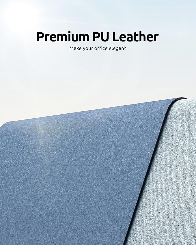 YSAGi Leather Desk Protector, Office Mat, Large Mouse Mat, Non-Slip PU Leather - Image 2