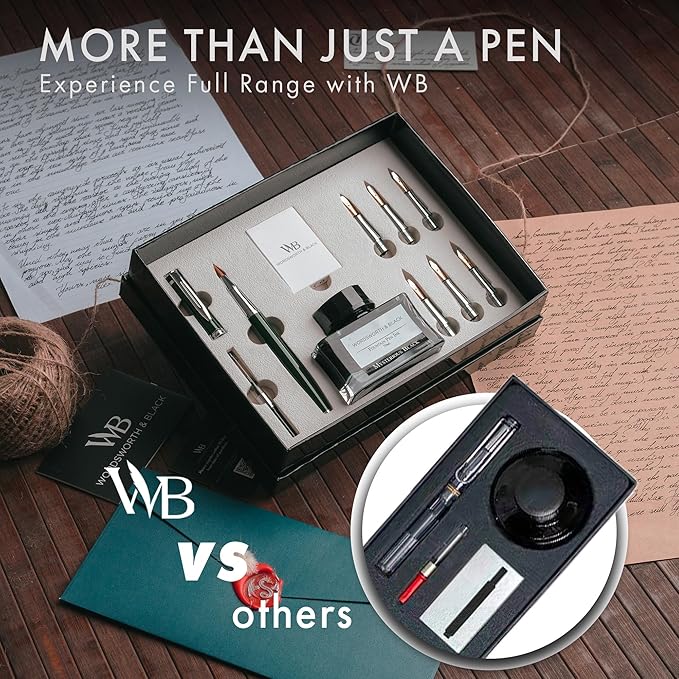 Wordsworth & Black Calligraphy Pen Gift Set, Includes Bottle, 6 Cartridges - Image 6