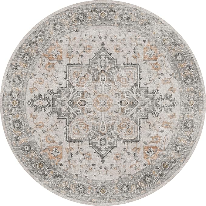 GENIMO 4FT Round Area Rugs for Living Room, Circle Rugs Machine Washable Low - Image 8