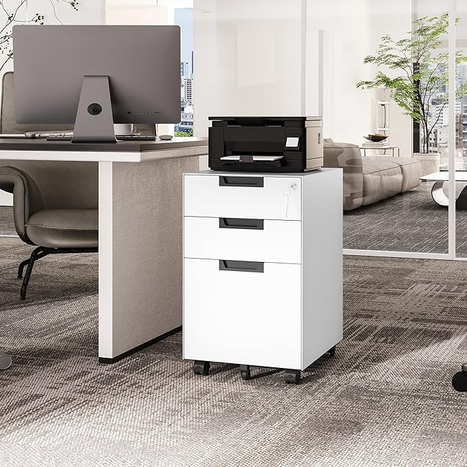 Fesbos 3 Drawer Vertical File Cabinets, Mobile Filling Cabinet - Image 8