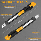 Lanties 300 Pcs Box Cutters Retractable Utility Knife Office Supplies 9mm Wide - Image 2