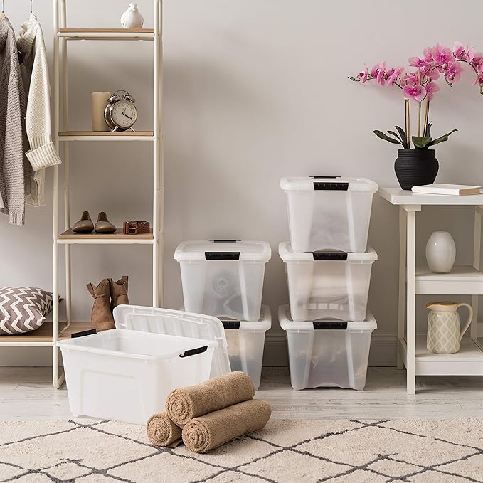 IRIS USA 32 Qt Stackable Plastic Storage Bins - Image 5