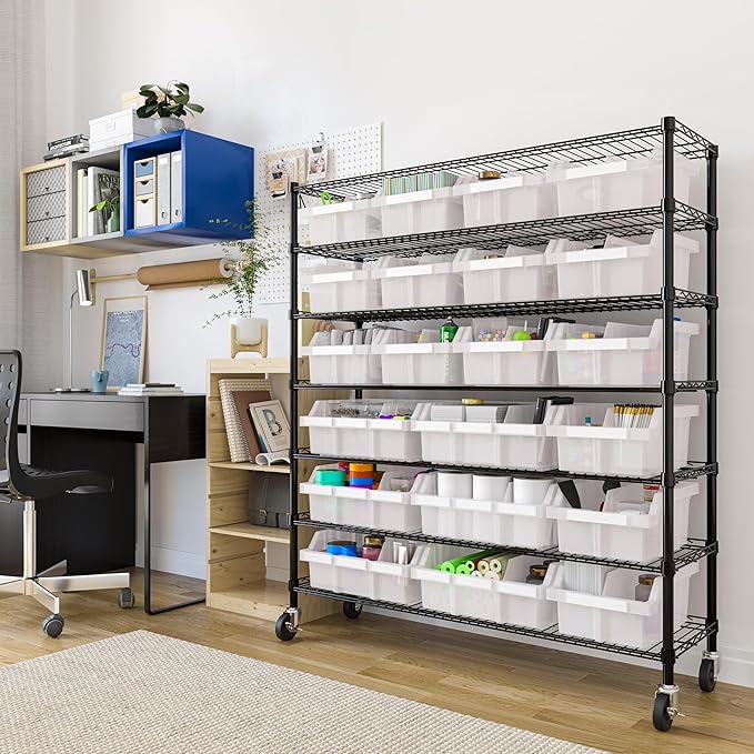Seville Classics Heavy Duty NSF Bin Rack Solid Steel Wire Shelving Storage Unit - Image 3