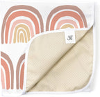 JumpOff Jo - Large Baby Splat Mat for Under High Chair, Booster Seat, Tabletop, Food Catcher - Protect Floor and Carpet from Spills & Crafts - Waterproof and Washable (Boho Rainbow)