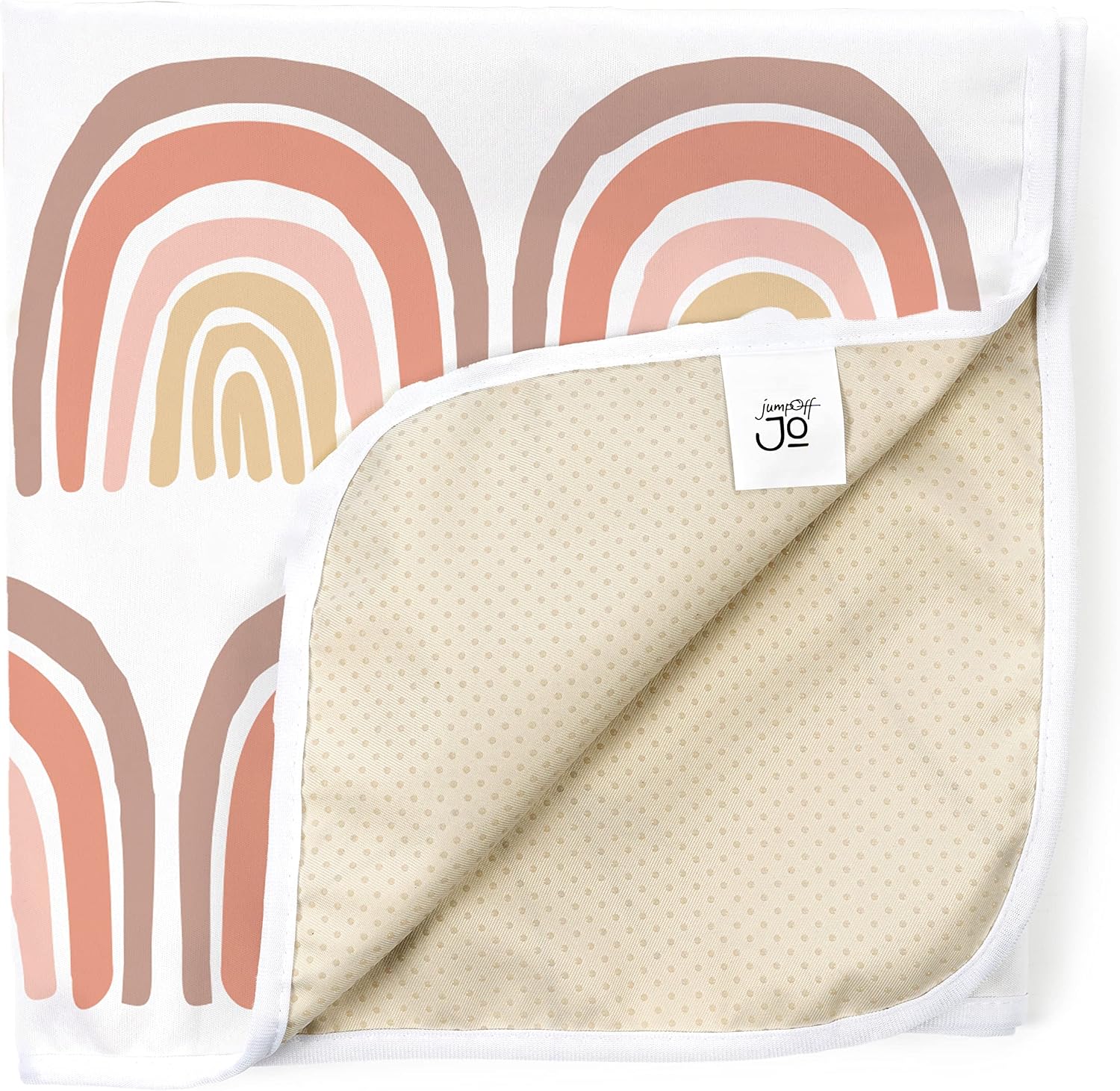 JumpOff Jo - Large Baby Splat Mat for Under High Chair, Booster Seat, Tabletop, Food Catcher - Protect Floor and Carpet from Spills & Crafts - Waterproof and Washable (Boho Rainbow)