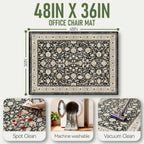36"x48" Office Chair Mat for Hardwood, Under Desk Chair Mat for Home Office, Anti-Slip Office Rugs for Rolling Chairs, Floor Protector Washable Rugs Charcoal