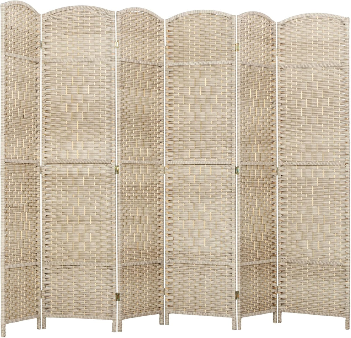 HOMCOM 6 Panel Room Divider, Hand-Woven Freestanding Wall Partition