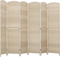 HOMCOM 6 Panel Room Divider, Hand-Woven Freestanding Wall Partition by HOMCOM