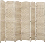HOMCOM 6 Panel Room Divider, Hand-Woven Freestanding Wall Partition by HOMCOM