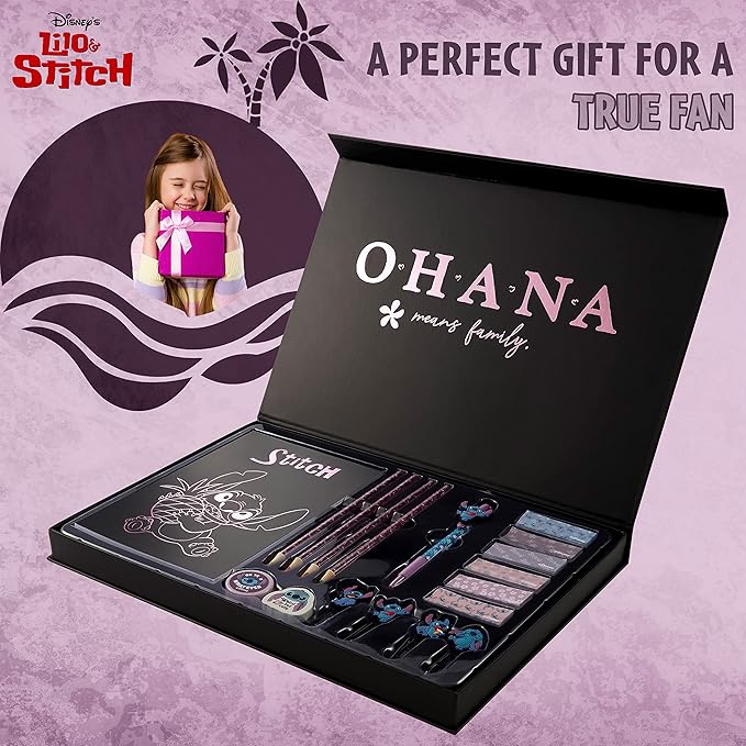Disney Stitch Stationery Supplies Set Notebook Pencil Case & Ballpoint Pens or - Image 2