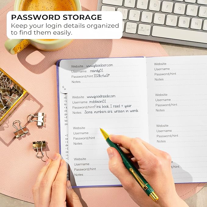 Clever Fox Password Book with alphabetical tabs. Internet Address Organizer - Image 3