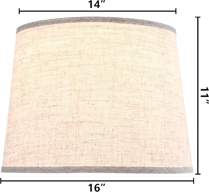 GO&SO Large Oatmeal Linen Drum Lamp Shade - Image 2