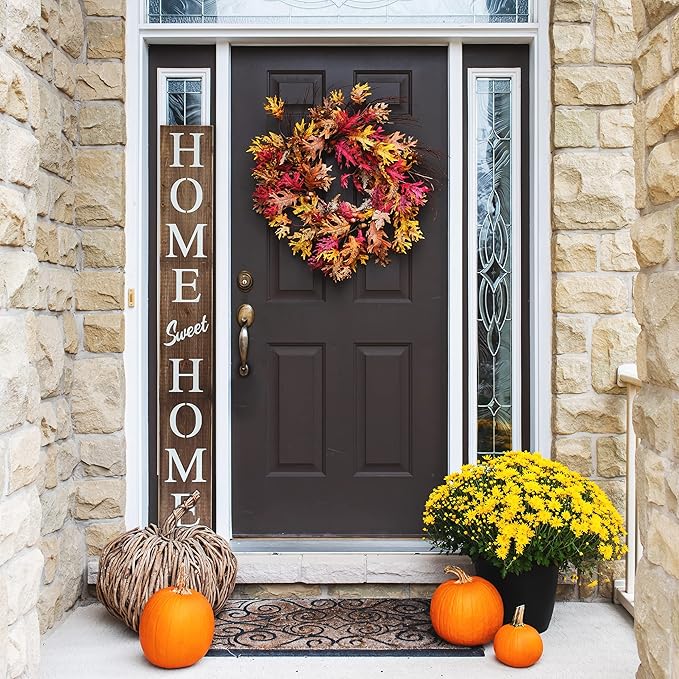 Home Sweet Home Sign for Front Door, Wood Rustic Front Porch Décor, Farmhouse - Image 3