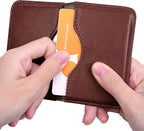 Wisdompro Business Card Holder, 2-Sided PU Leather Folio Name Card Holder - Image 4