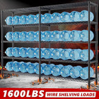 REIBII 72.8" W Storage Shelves Load 1600LBS, 5 Tier Metal Shelving Unit Wire - Image 4