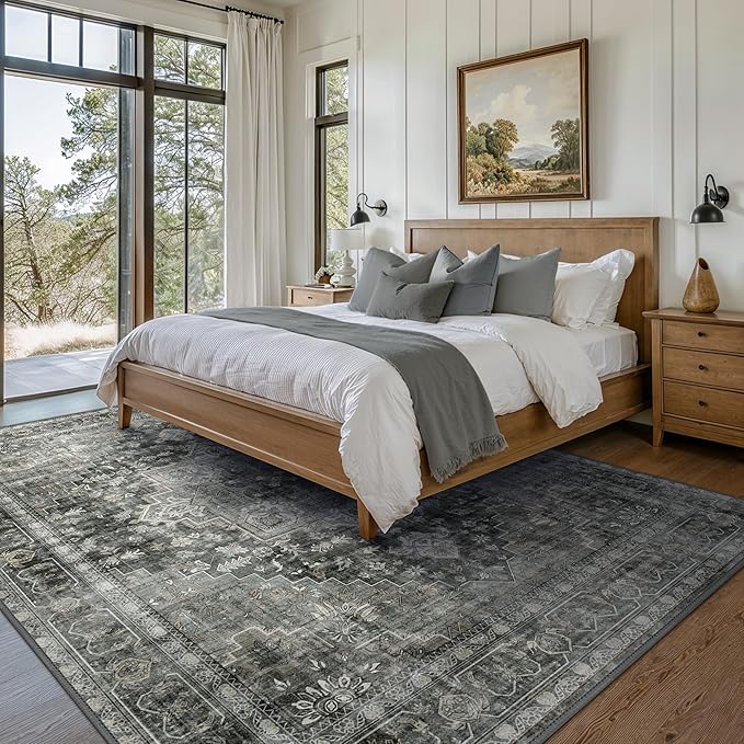 GENIMO 5x7 Area Rugs for Living Room, Machine Washable Non Slip Vintage Rugs - Image 3