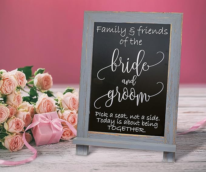 Better Office Products Framed Tabletop Chalkboard Sign, 9.5" x 14", Rustic Wood - Image 2
