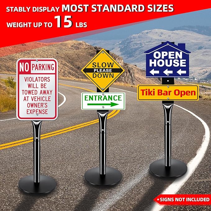 VAIIGO 2Pack Heavy Duty Cast Iron Sign Stand - Image 2
