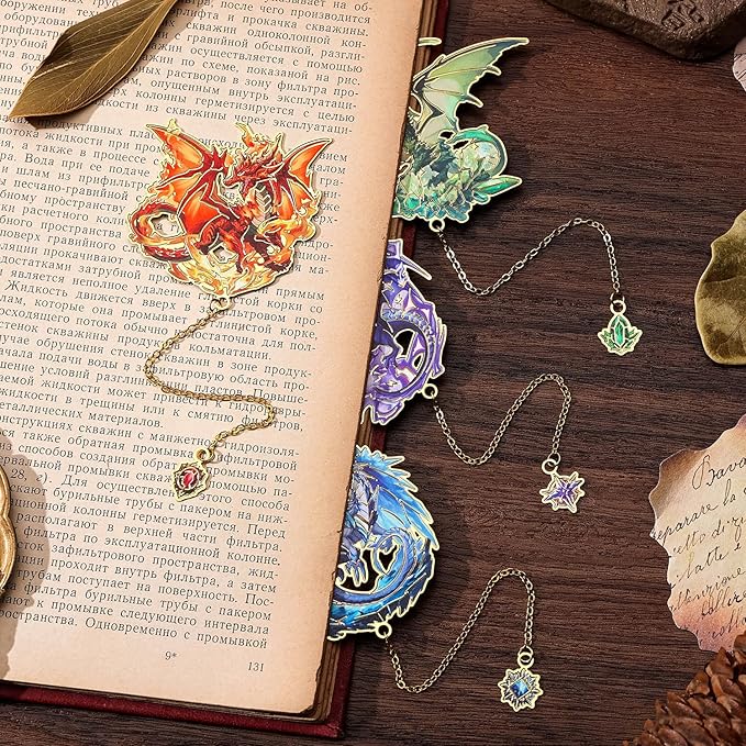 Fantasy Fourth Wings Dragon Bookmarks -4 Designs: Fire Red, Ice Blue, Thunder - Image 5
