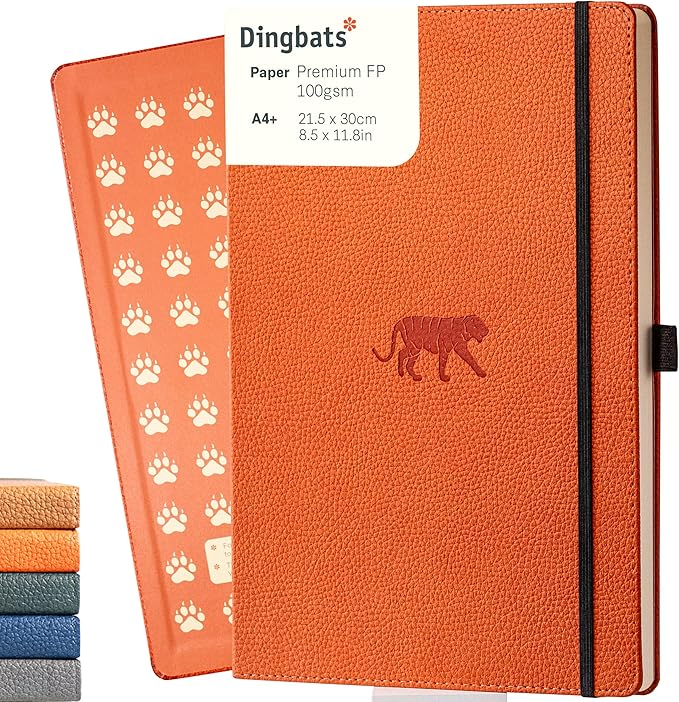 A4+ Orange Tiger Lined by DingbatsNotebooks