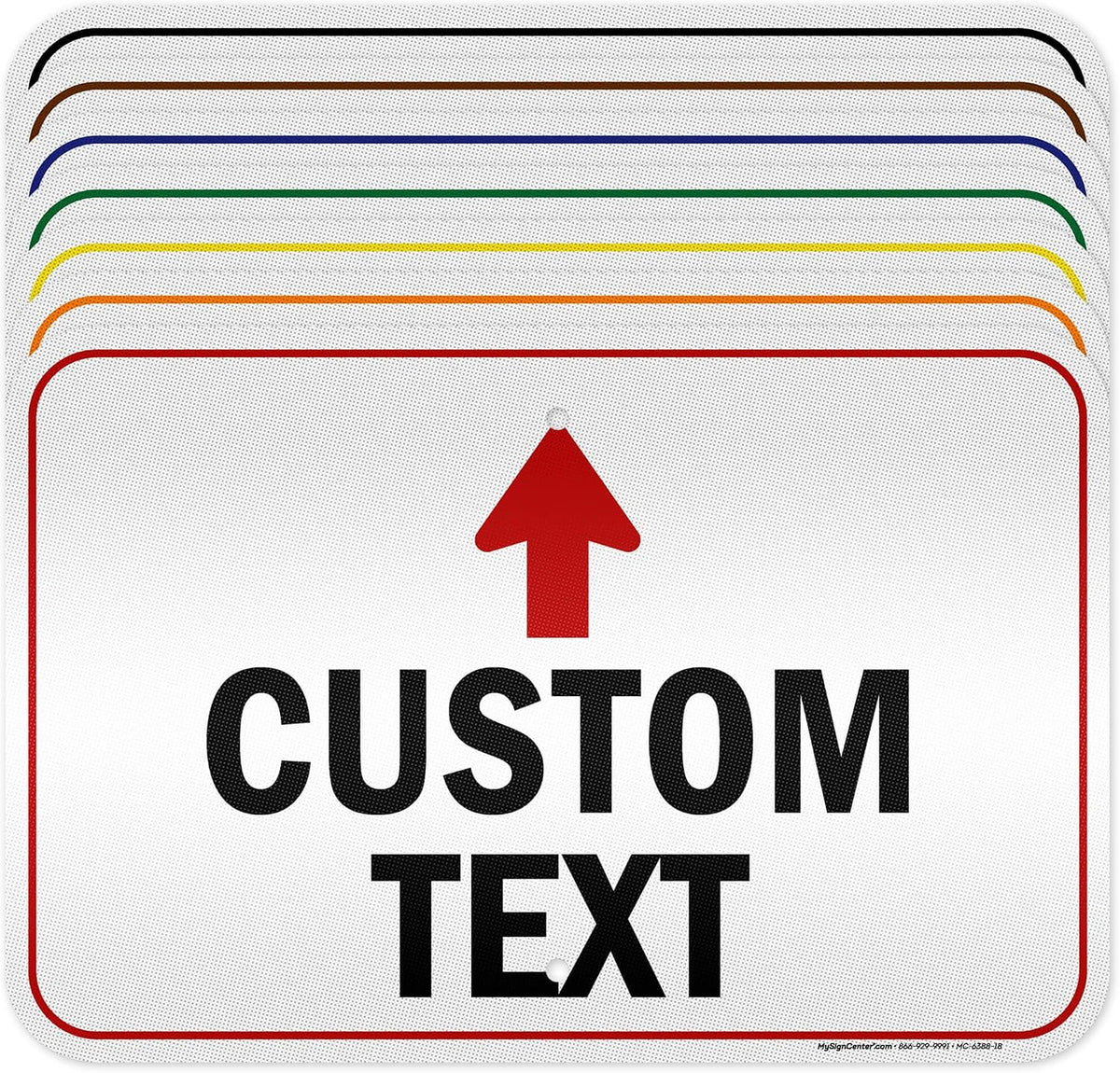 Custom Arrow Directional Sign, 12x18 Inches, 3M EGP Reflective, Rust Free .063