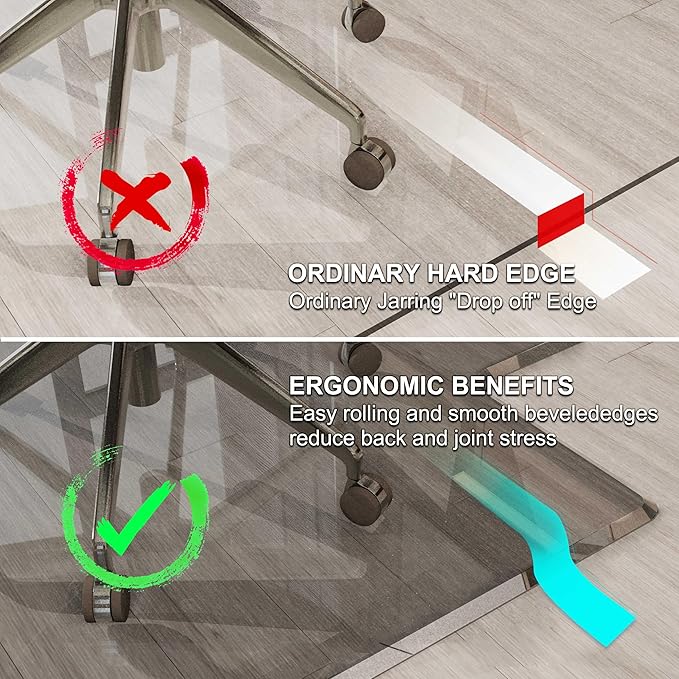 MESAILUP Beveled Edge Irregular Office Chair Mat - Image 3