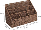 DINGTAI Rattan Desk Organizer, Tabletop Mail Holder, 5 Slot Mail Organizer - Image 5