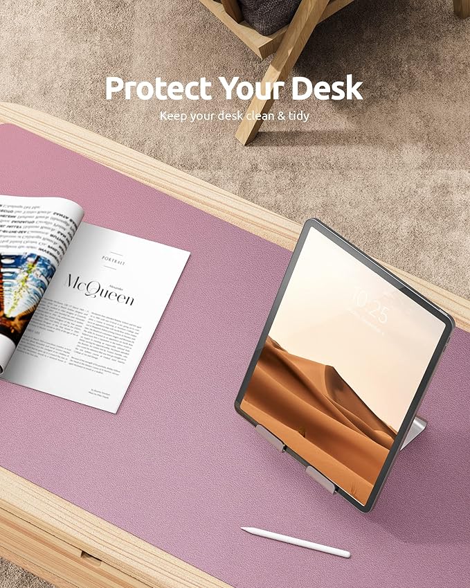 YSAGi Leather Desk Protector, Office Mat, Large Mouse Mat, Non-Slip PU Leather - Image 7