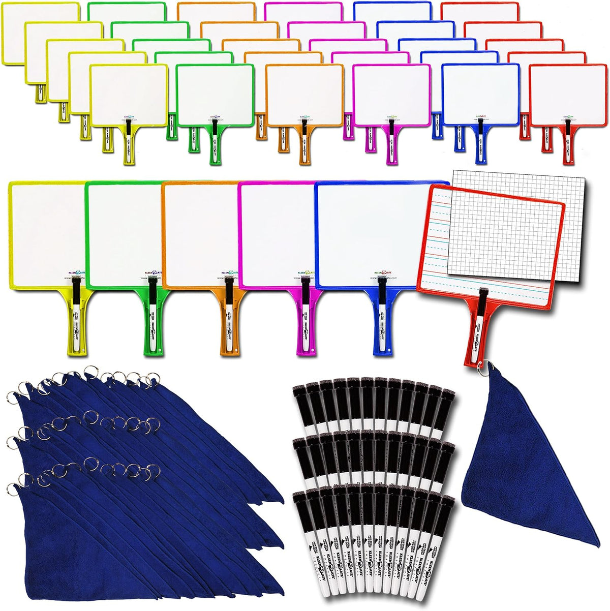 (36) KleenSlate 2-Sided Customizable Whiteboard w/Clear Dry Erase Sleeve for ...
