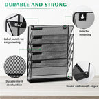 EASEPRES Desk File Organizer Mesh 6-Tier, Hanging Wall Mount Document - Image 5