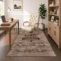 Office Chair Mat for Hardwood Floors, 60" x 72" Brown Boho Under Desk Rug, Ultra Soft Low Pile Floor Protector for Rolling Computer Chairs, Non Slip Easy Clean Desk Mat for Home Office