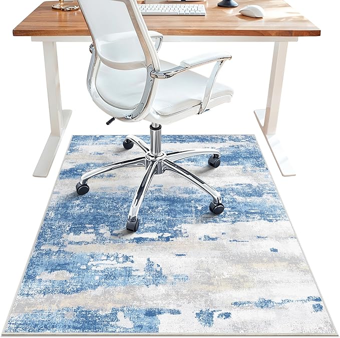 Office Chair Mat for Hardwood Tile Floor, Abstract 48"X 60" Desk Mats for by BESBLEE