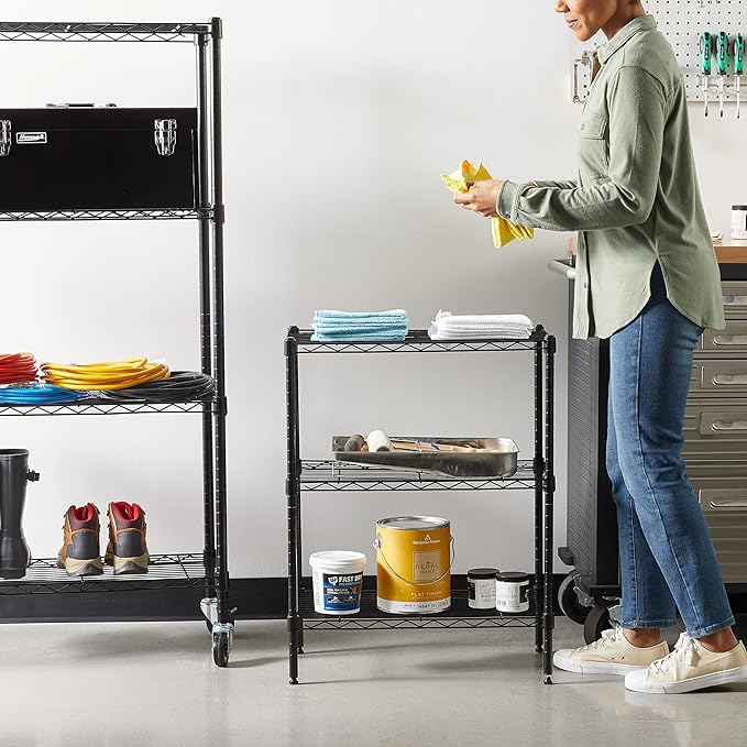 Amazon Basics 3-Shelf Adjustable Heavy Duty Steel Wire Rack Storage Shelving - Image 2