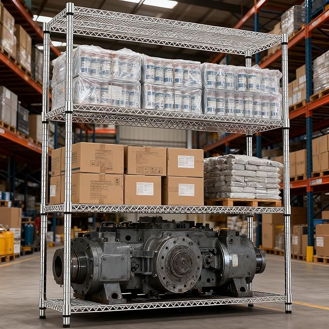 M MZG 4 Tiers Shelf 2640 lbs Steel Storage Shelving Utility Shelving Unit Steel - Image 5