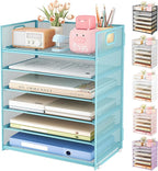 Subekyu 6 Tier Office File Paper Desk Tray Organizer by SUBEKYU