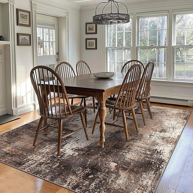 GENIMO Washable Area Rugs for Living Room, 10x12 Vintage Non Slip Rugs - Image 4