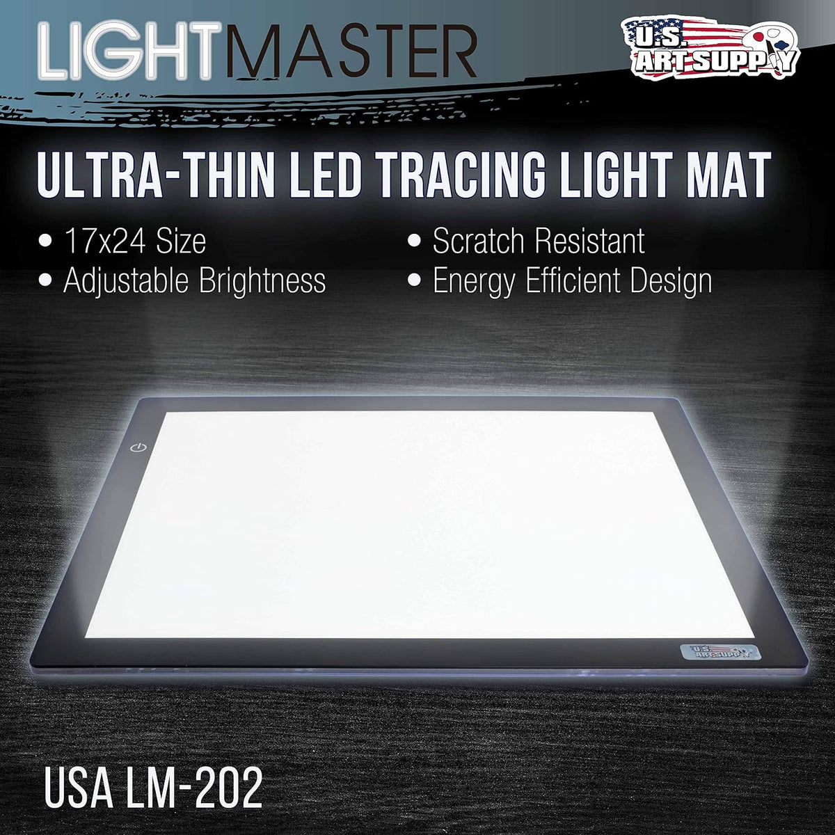 u.s. art supply lightmaster 17"x24" (a2) led lightbox shown in use