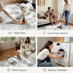 GENIMO Washable Area Rugs for Living Room, 9x12 Modern Non Slip Rugs, Low Pile - Image 3