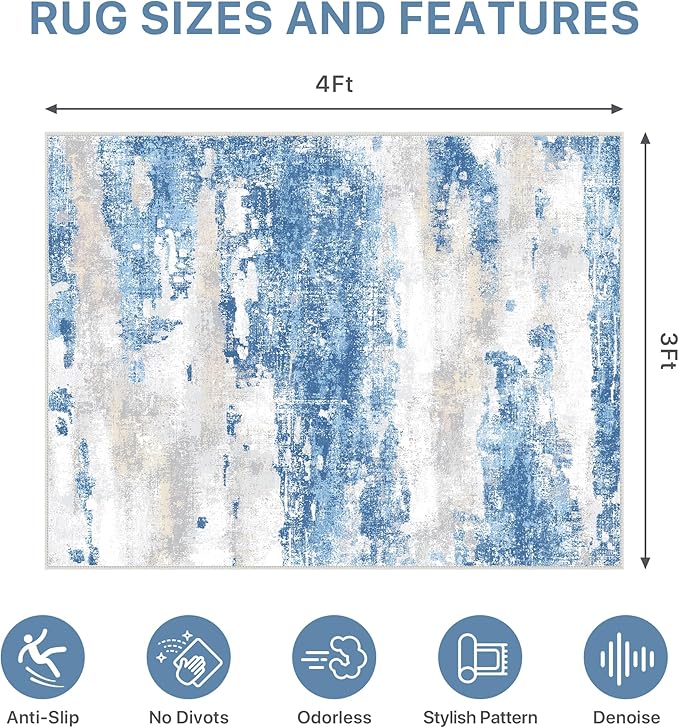 Office Chair Mat for Hardwood Tile Floor, Abstract 36"X 48" Desk Mats for - Image 9
