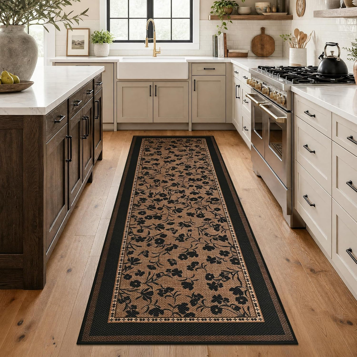 dweike easy jute non slip runner rug, 2x6 shown in use