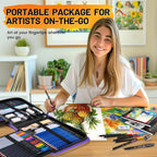 art supplies sketching kit, pro drawing pencils art, side view
