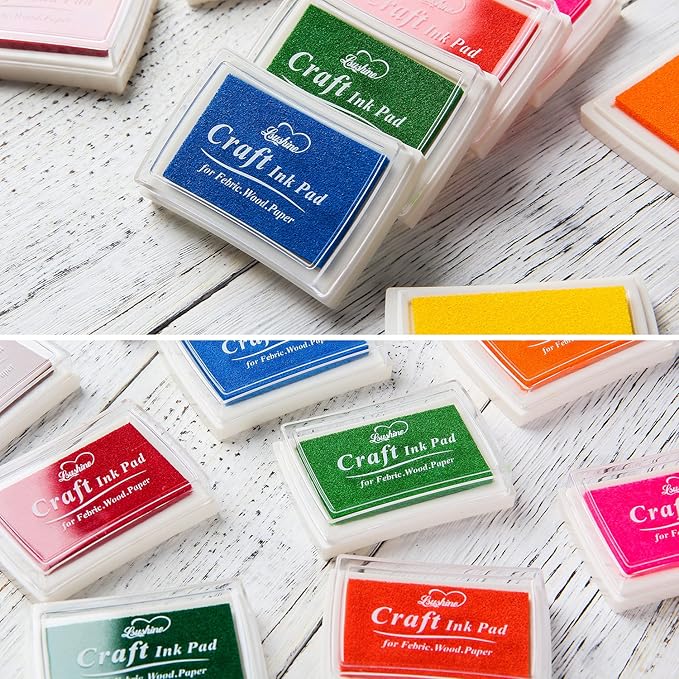 Lsushine Craft Ink Pad Stamps Partner DIY Color, 15 Color Craft Ink Pad - Image 5