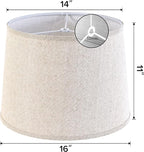 Drum Lamp Shade Large Beige 1 Pack, Modern Farmhouse Lamp Shades - Image 2