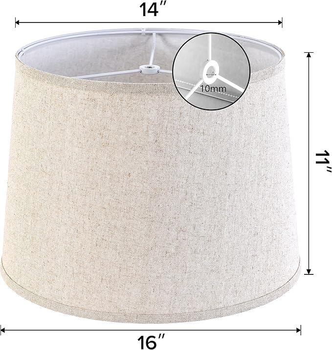 Drum Lamp Shade Large Beige 1 Pack, Modern Farmhouse Lamp Shades - Image 2