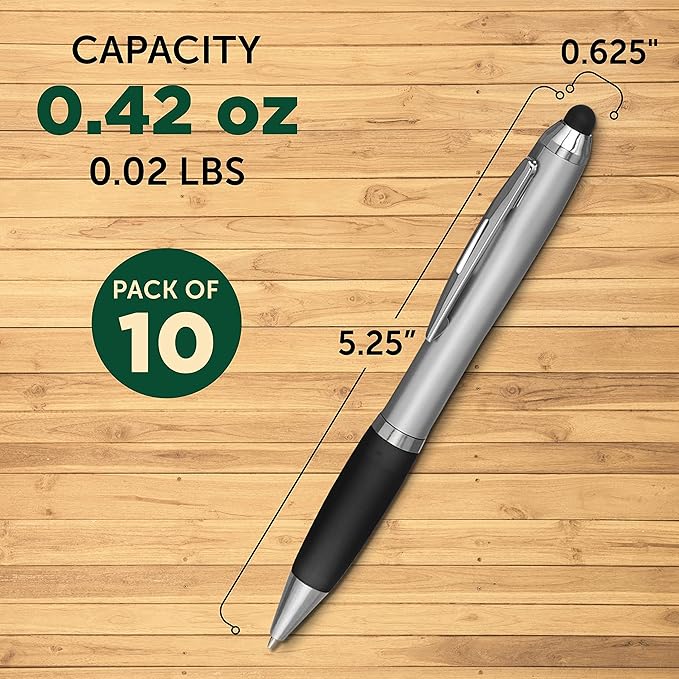 DISCOUNT PROMOS Stylus Ballpoint Pens Set of 10, Bulk Pack - Image 5