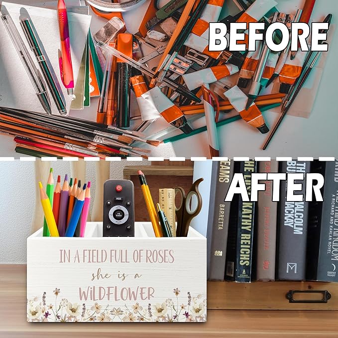 XPH Wildflower Nursery Decor Pen Pencil Holder Organizer - Image 6
